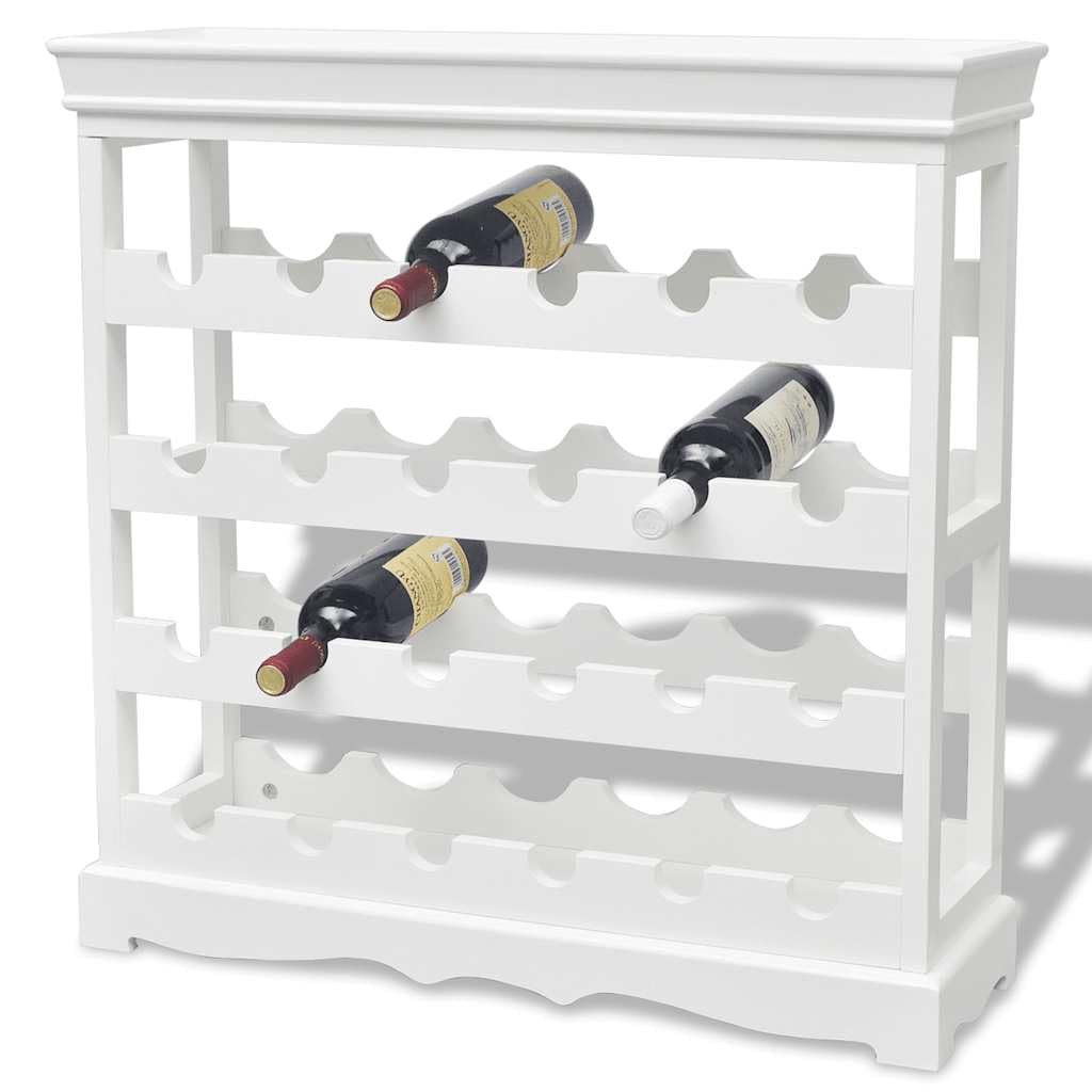 vidaXL Weinschrank 24 Flaschen Weiß Weinregal Flaschenständer Weinständer