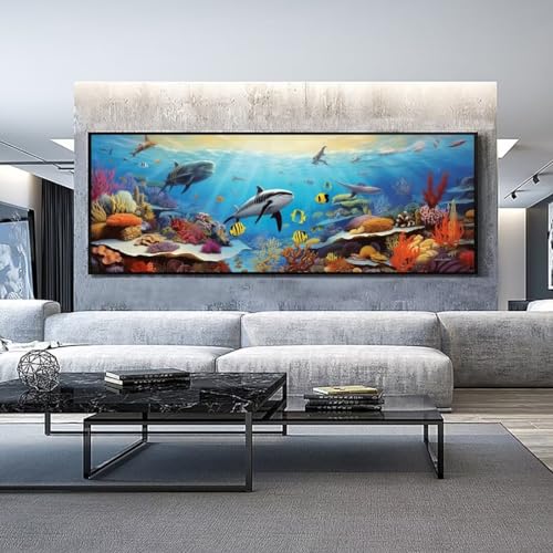 DIY Mosaïque Peinture Diamant Monde sous-marin 5D : Décorer un grand mur vide