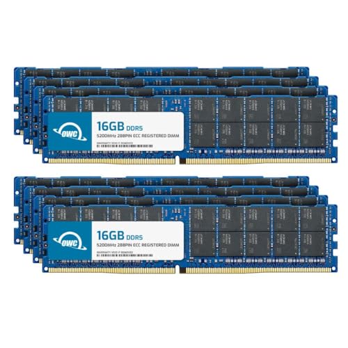 OWC 128GB (8x16GB) DDR5 5200 PC5-41600 CL42 1Rx4 288-pin 1.1V ECC Registered RDIMM Memory RAM Module Upgrade Kit for Select Workstations or Servers
