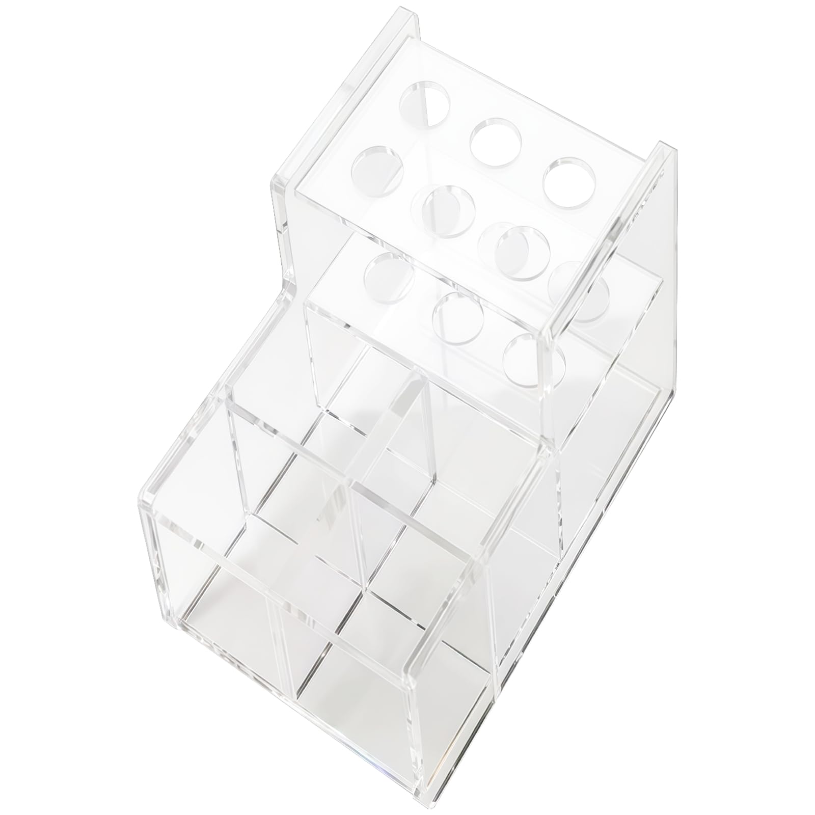 Organisateur d’outils dentaires en acrylique transparent, boîte pour seringues, appareils orthodontiques, flacons pulvérisateurs, bâtonnets de nettoyage et accessoires, 12 trous, compact