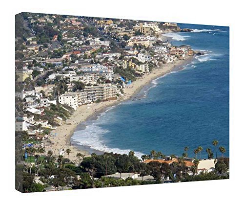 Toile Laguna Beach encadrée bois tableau déco murale chambre 40x50