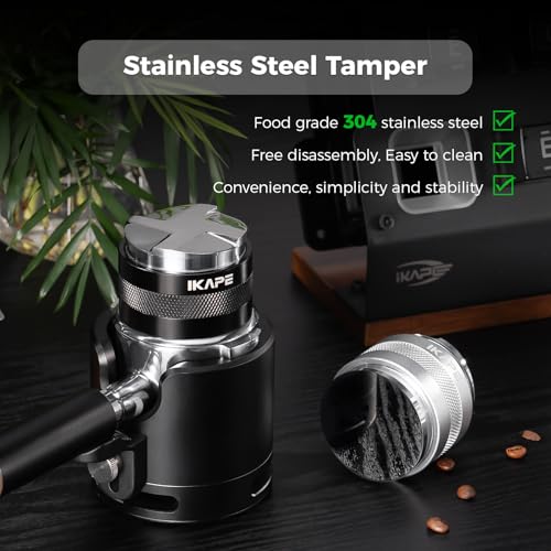 Image of 53mm Coffee Distributor & Tamper Dual Head Coffee Leveler Fits for 54mm Breville Portafilter, Adjustable Depth- Professional Espresso Hand Tampers