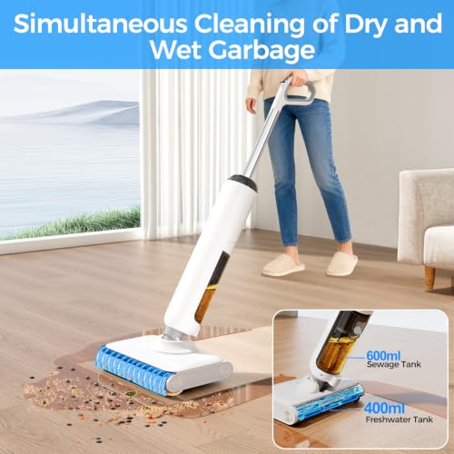 HABIUBIU Wet Dry Vacuum Cleaner, Cordless Vacuum Mop Combo for Hard Floors, 23000Pa Powerful Suction, 180° Lay-Flat, Self-Cleaning Floor Washer with 45 Min Runtime, Anti-Tangle Brush, Dual Tank - image 4