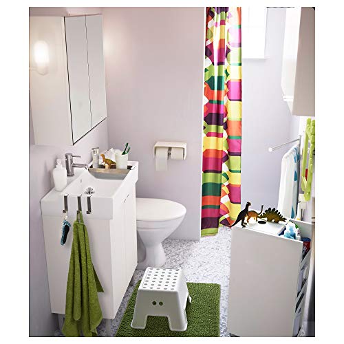 مقعد حمام بولمان مضاد للانزلاق، مقاس 44 × 35 × 25 سم، يتحمل وزن حتى 150 كجم، لون ابيض من ايكيا