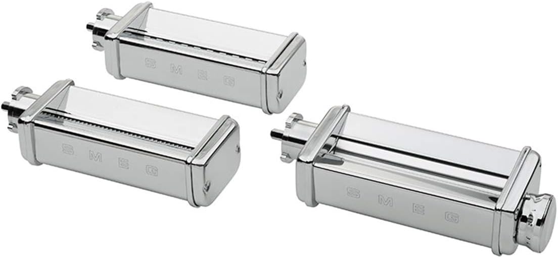 SMPC01 Stand Mixer 3 Piece Pasta Roller and Cutter, Chrome Plated Stainless Steel, for; Fettuccine and Tagliolini