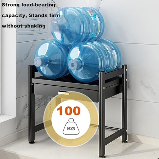 Dxcaicc Microwave Oven Rack,Kitchen Toaster Stand with Drawer,Chopstick Holder, Hooks,Countertop Organizer for Utensils Tableware,Black