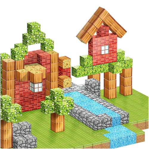 SeaZeHui 100PCS Magnetic Blocks-Kids Games Building Blocks for 3 4 5 6 7 8 9 10 Year Old Boys Girls, 1