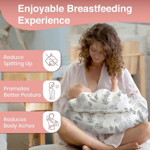Image of PILLANI Nursing Pillow for Breastfeeding, Breastfeeding Pillows for Mom Support & Baby Comfort, Removable Cotton Cover, w /Adjustable Waist Strap, Newborn Essentials Must Haves, Baby Registry Search