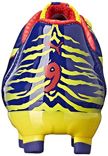 PUMA Falcao 9 Firm Ground JR Soccer Shoe (Infant/Toddler/Little Kid/Big Kid) , Clematis Blue/Vibrant Yellow/Poppy Red, 3 M US Little Kid3
