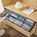 Coorganisers Jeans Drawer Organizers for Clothing, 5 Compartment Wardrobe Storage Box, Washable Clothes Organizer for Folded Clothes, Jeans, Pants, Leggings, t-shirts(Grey)