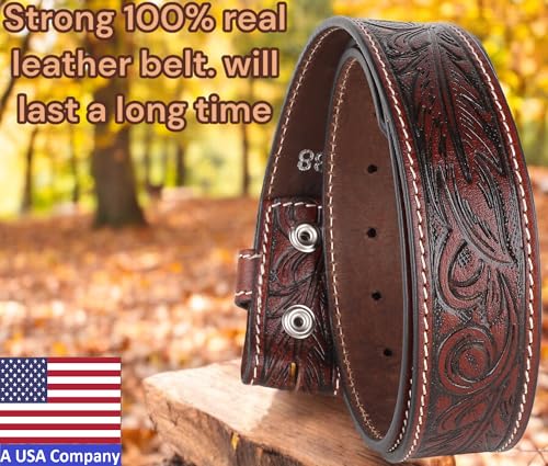 Image of F&L CLASSIC Western Belt without buckle for men - Full Grain Leather Cowboy Belts for jeans - One Piece Leather strap belt