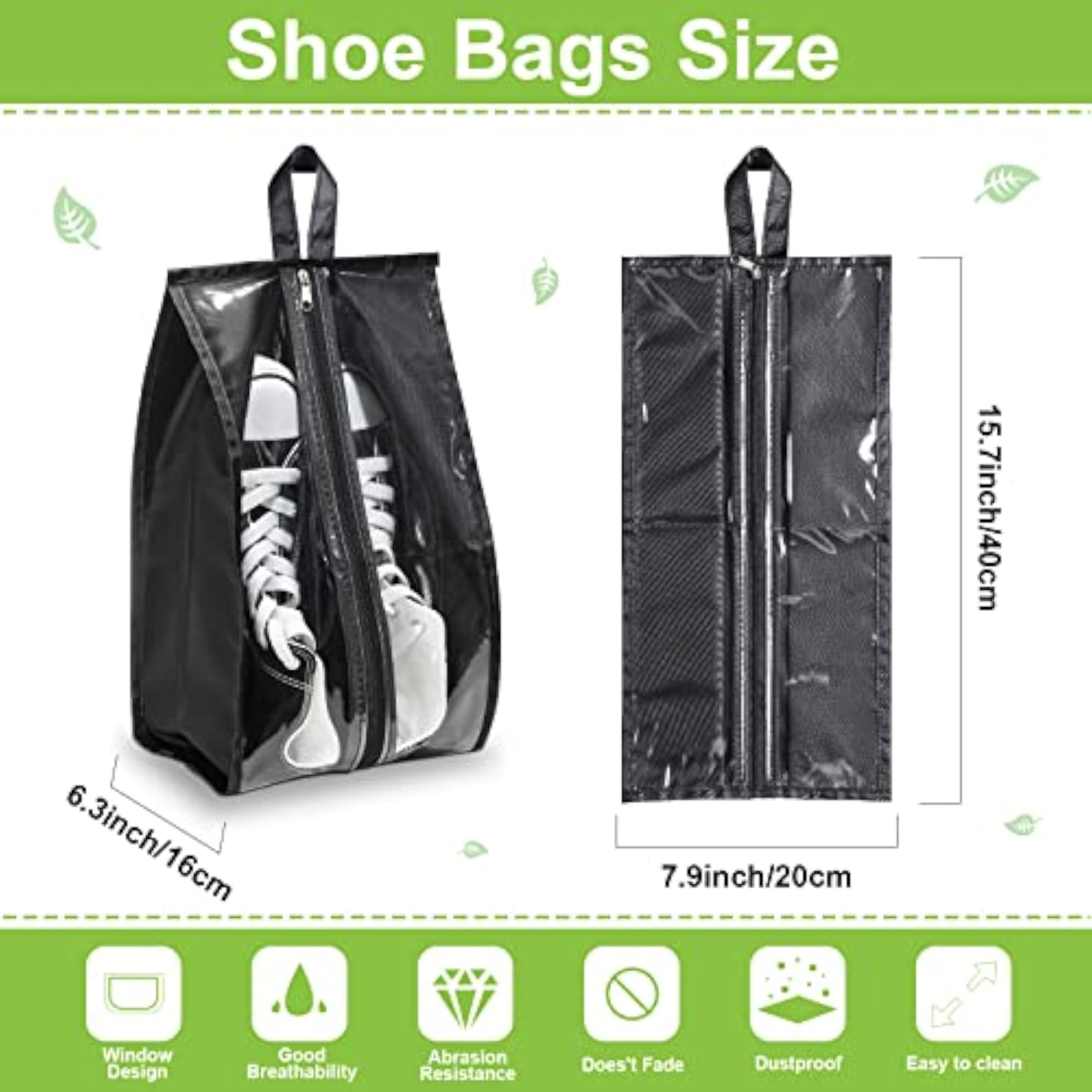 12 Pieces Waterproof Shoe Bags for Travel