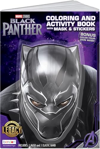 Black Panther Coloring Book | Marvel Activity Book | Marvel Superhero Coloring | Black Panther Mask with Elastic Strap | Officially Licensed
