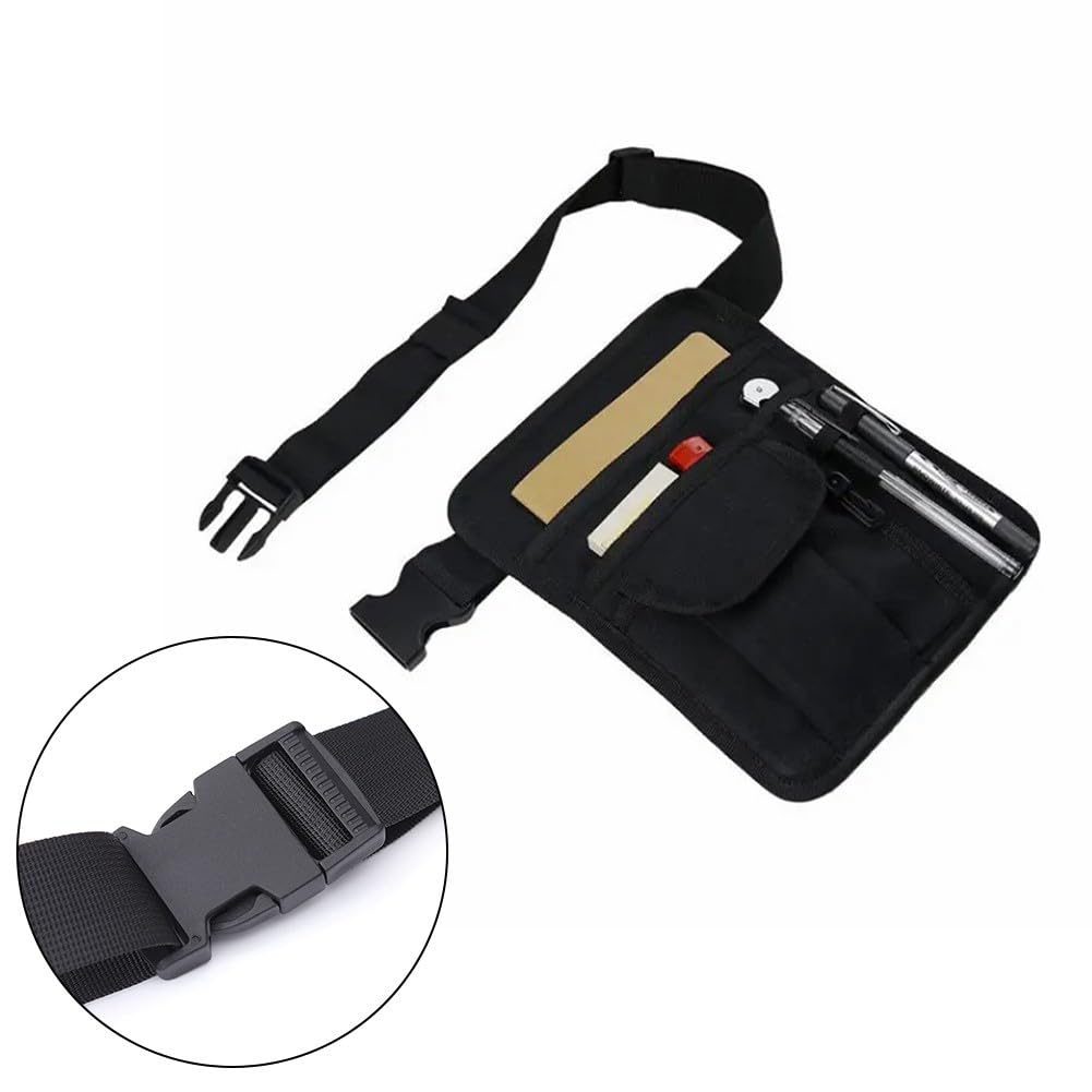 Riñonera de camarero 5 bolsillos, delantal ajustable nailon negro