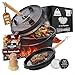 GUSSKÖNIG Dutch Oven Set - Eingebrannter Dutch Oven 9 Liter [6-10 Person]-Feuertopf Gusseisen mit Füßen-Schmortopf Doppelfunktion-2in1 Deckelheber, Bürste & DutchOven Rezeptbuch-30 Jahre Garantie