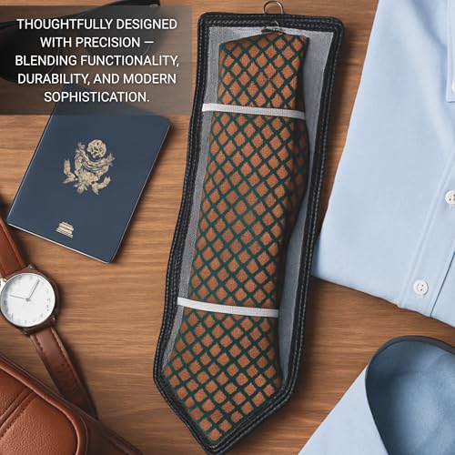 Image of Men's Tie Covers for Wardrobe | Zip Closure Organizer for Formal Ties | Dustproof & Durable Pouch Holds 6-8 Ties Per Cover - Durable and Compact Design | Pack of 3