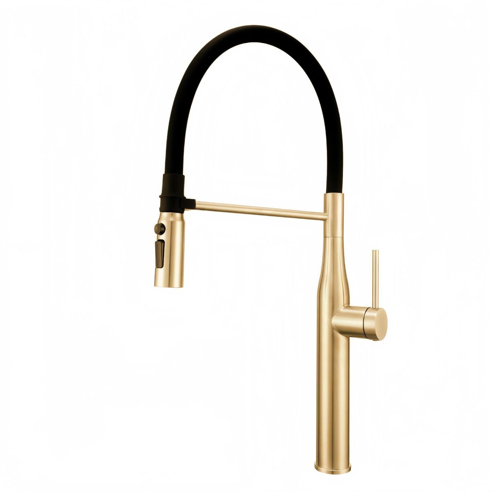 Fanjubei String Gold Kitchen Magnetic Hot And Cold Pull-Out Rotating Telescopic Sink Faucet, Brushed Gold