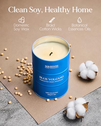 Image of M&SENSE Tropical Fruit Soy Scented Candles Natural Non Toxic, Large Summer Candles 21.2oz 120 Hours Long Lasting Burning, Unique Candle Gifts Cozy Room Decor for Women Men