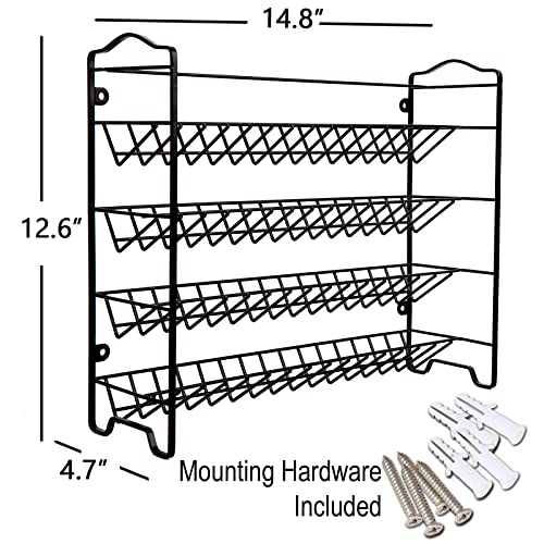 Swommoly Spice Rack Organizer With 32 Glass Spice Jars, 396 Spice Labels, Chalk Marker And Funnel Complete Set, For Cabinet, Countertop, Cupboard Or Wall Mount, Black #TOP5