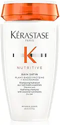 Kérastase Nutritive Bain Satin, Shampoo Hidratante para Cabelos Secos, Nutrição Intensa, Brilho, Maciez, Fortalecimento e Revitalização da Fibra Capilar, 250ml