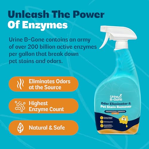 Image of Urine B-Gone Enzyme Cleaner for Human, Cat & Dog Urine, Citrus, 32 oz