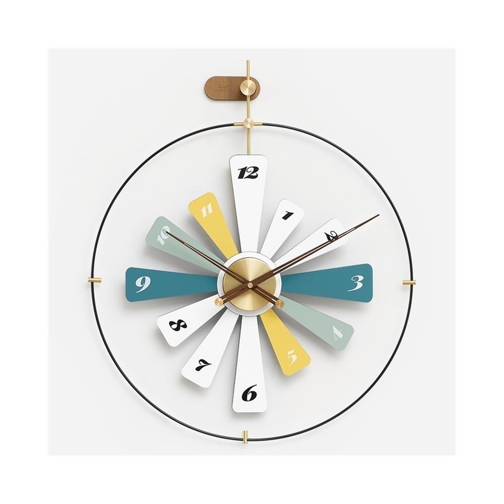 Aioneer Wall Clock Big Wall Clock 60Cm Round Silent Non-Ticking Hanging Creative Decoration Of Light Luxury Living Room-White