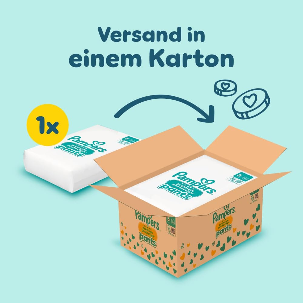 Pampers Premium Protection Pants Größe 5 144 Windeln 11kg-17kg 360° Passform