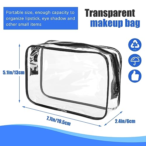 15 PCS Transparent Cosmetic Bags Clear Toiletry Bags Waterproof Makeup Bags PVC Plastic Zippered Organizer Cases for Travel Vacation Bathroom2