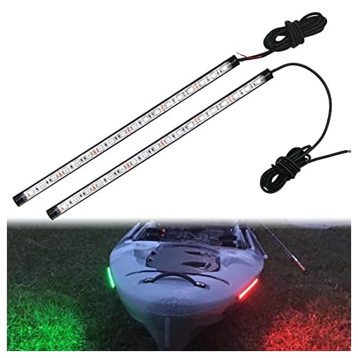 Obcursco Boat Navigation Lights, (1 Pair) 12 Inches LED Navigation Lights for Boats, Boat Lights Bow and Stern for Marine, Kayak, Jon Boat, Bass Boat, Fishing Boat and Pontoon (Red and Green)