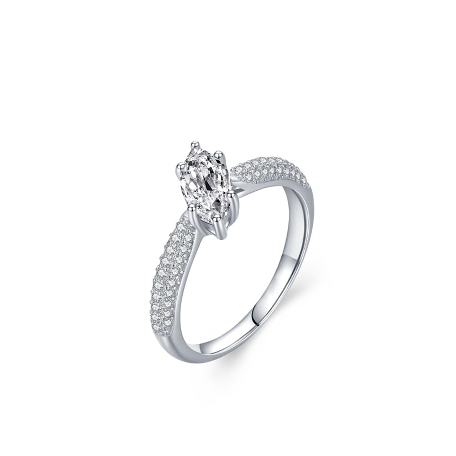 Anillos para mujer de oro con moissanite, elegante oro blanco, anillos de compromiso, anillos de compromiso de oro real