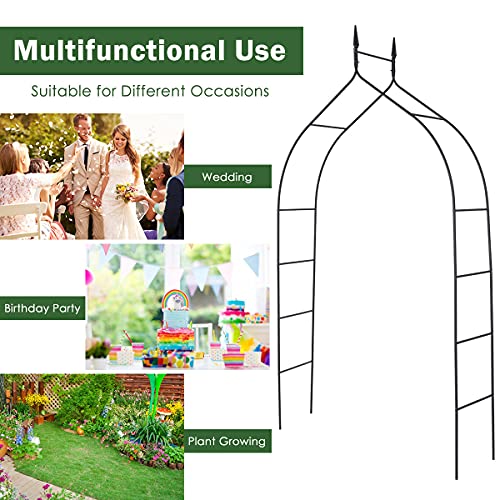 COSTWAY Metalen Rozenboog, Tuinboog, Tuinprieel, 140 x 38 x 255cm Bruiloft Boog, Metalen Pergola prieel voor diverse… - Image 5