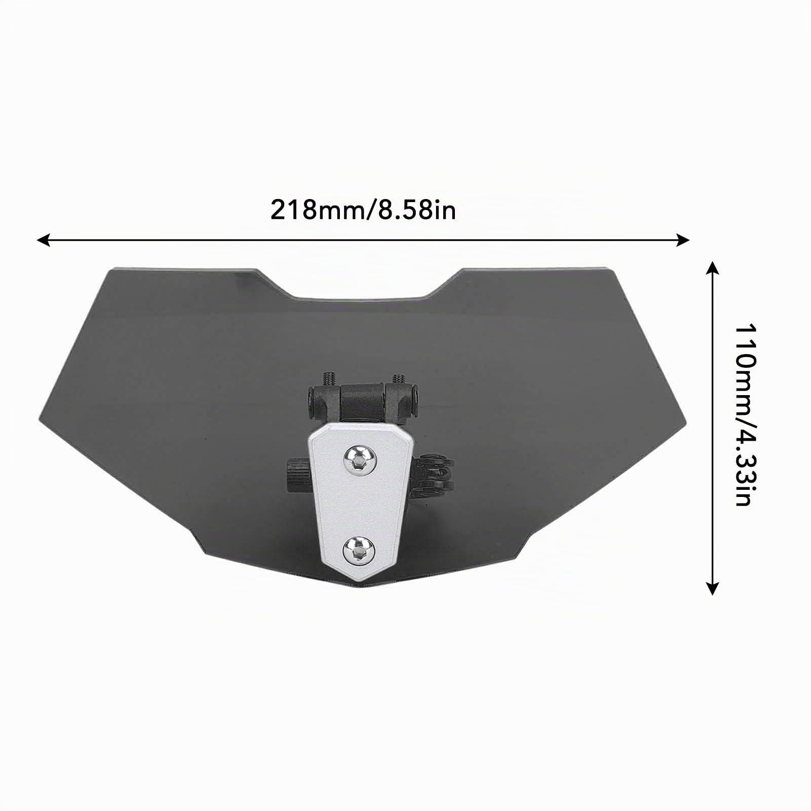 Estensione per Parabrezza per Moto, Parabrezza per Moto Clip Regolabile Rialzata in Acrilico Sull'estensione del Parabrezza per Deflettore del Vento per Moto (Nero fumoso)
