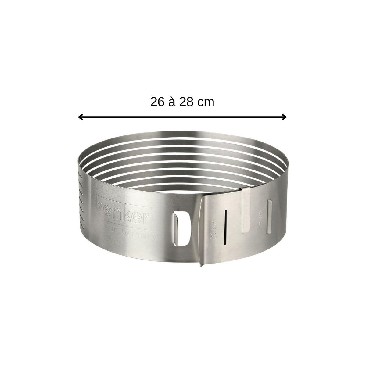 Zenker Molde Tarta 26-28 cm. 7701, Acero Inoxidable