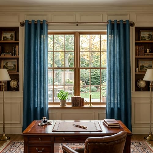 Brass Industrial Pipe Curtain Rod 18 to 120 Inch,1 Inch Diameter Adjustable Wrap Around Curtain Rod,Metal Window Treatment Rods,Ideal as Your Kitchen,Bedroom,Outdoor Patio Etc - image 6