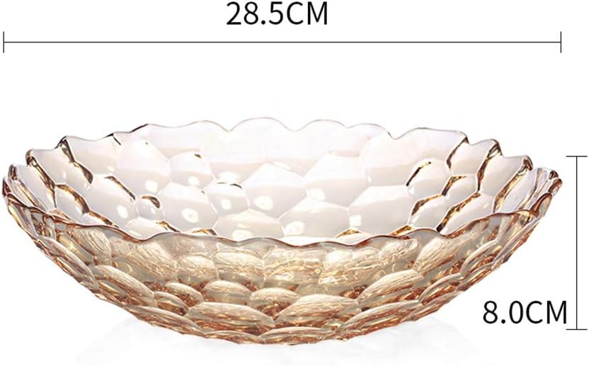 Fruit Bowl,Fruit Plate Fruit Basket, Large Capacity Crystal Glass Fruit Plate, Creative Decorative Household Candy Tray Snacks Dried Fruit Box-Pink