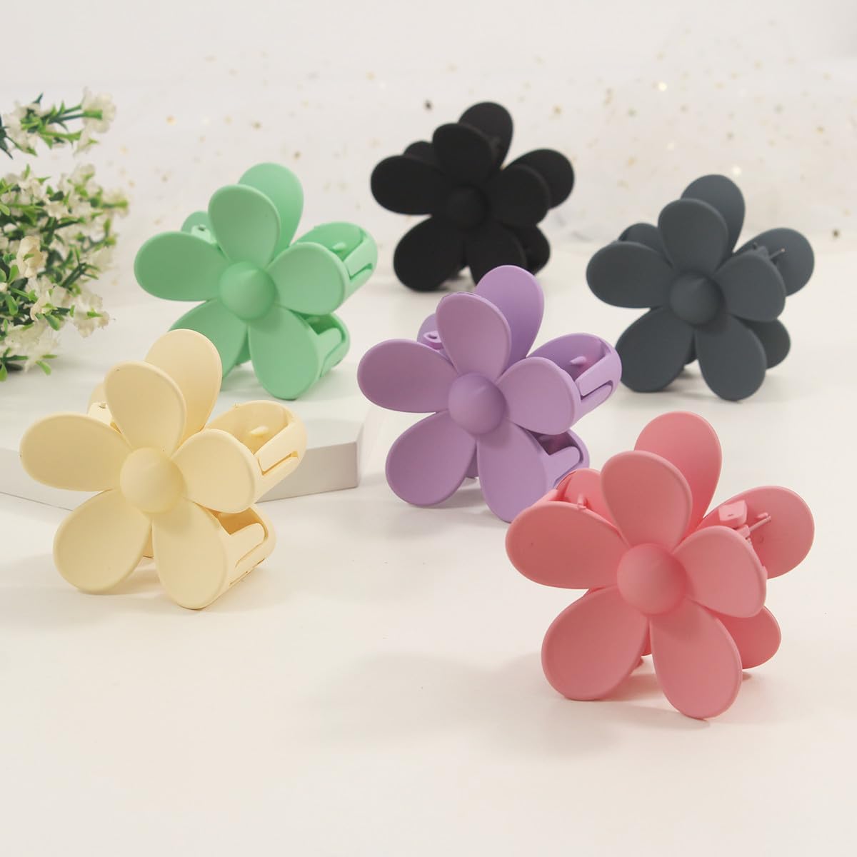 Mecool 6 Pcs Flower Hair Claw Clips for Women Ponytail Holder Headwear Hair styling Accessories for Straight Curly, Wavy Hair - Image 3