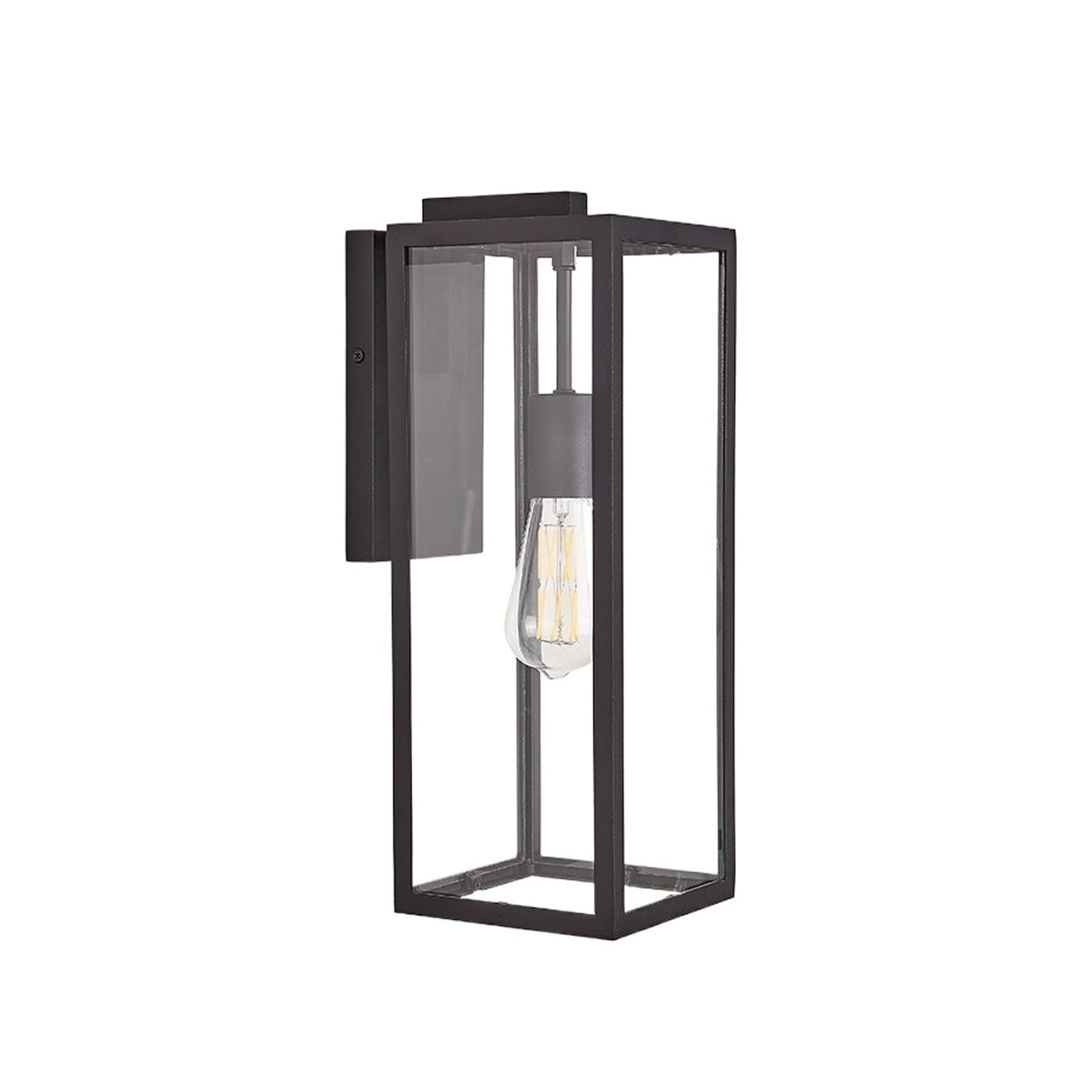 OZBMA Outdoor Wall Sconce Lamp, Black Die Cast Aluminum Exterior Lantern with Clear Glass Panel, E27 Hardwired Light Fixture for Porch, Patio, Garage, House, Entryway Cottage