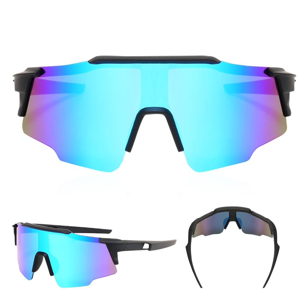 LEZYHIU Gafas de Ciclismo Polarizadas para Andar en Bicicleta Gafas de Sol Deportivas para Ciclismo Niños Niñas Blu