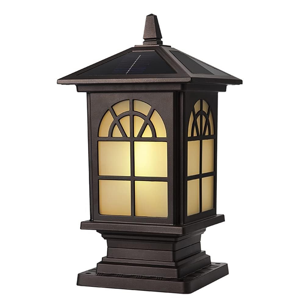 QUSYZD Solar Post Light Aluminum Fence Bollard Column Lamp Outdoor Garden Gate Exterior Pillar Lamp Waterproof Ip65 Street Light Courtyard Light Pedestal Light Pathway,Height:55cm