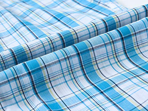 MoFiz Men's Sleepwear Shorts Pajama Bottom Lounge Short Plaid Button Open Fly 3Pack3