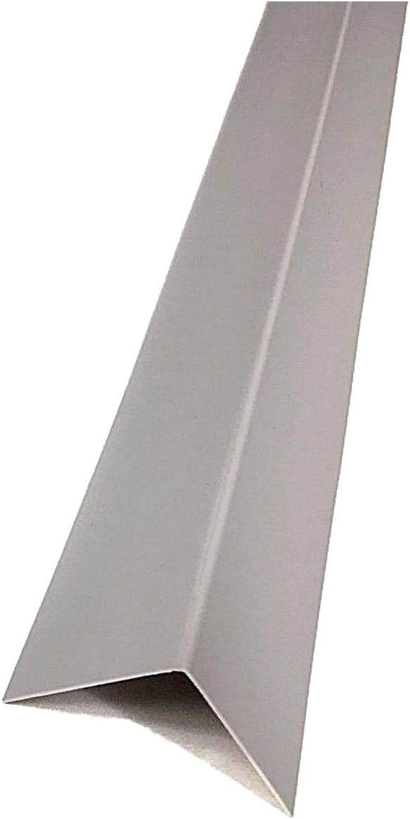 Light Gray Plastic PVC Corner 90 Degree 1 Meters Angle Trim Wall Edge Protector Various Sizes Cezar by TMW Profiles (10mm x 10mm x 1M)