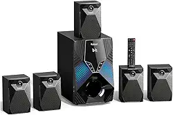 Sistema de Home Theater Bobtot B79 5.1 Canais com Subwoofer de 8 Polegadas, 1000W de Potência, Bluetooth 5.3, Entradas HDMI ARC, Óptica, USB e Função Karaokê, Som Surround para Smart TV e Games