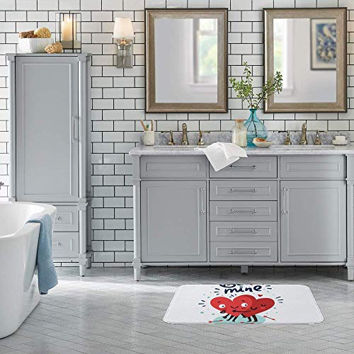 Tapis de bain velours rouge à cœurs pour réveiller votre déco - 4