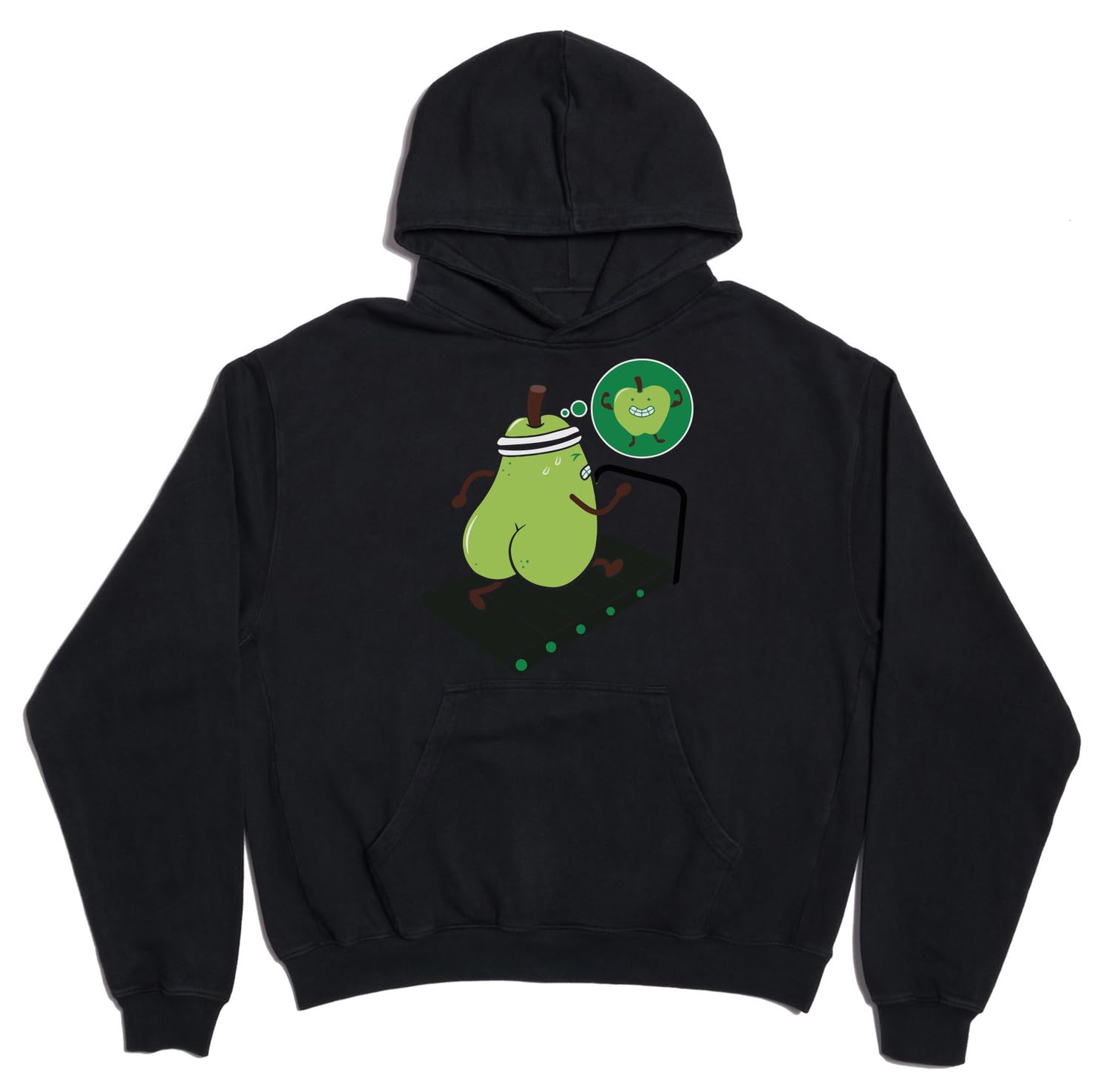 Running Pear Has A Dream Get Fit Sport Unisex Oversized Heavy Weight Cotton Blend Hoodie Black Medium