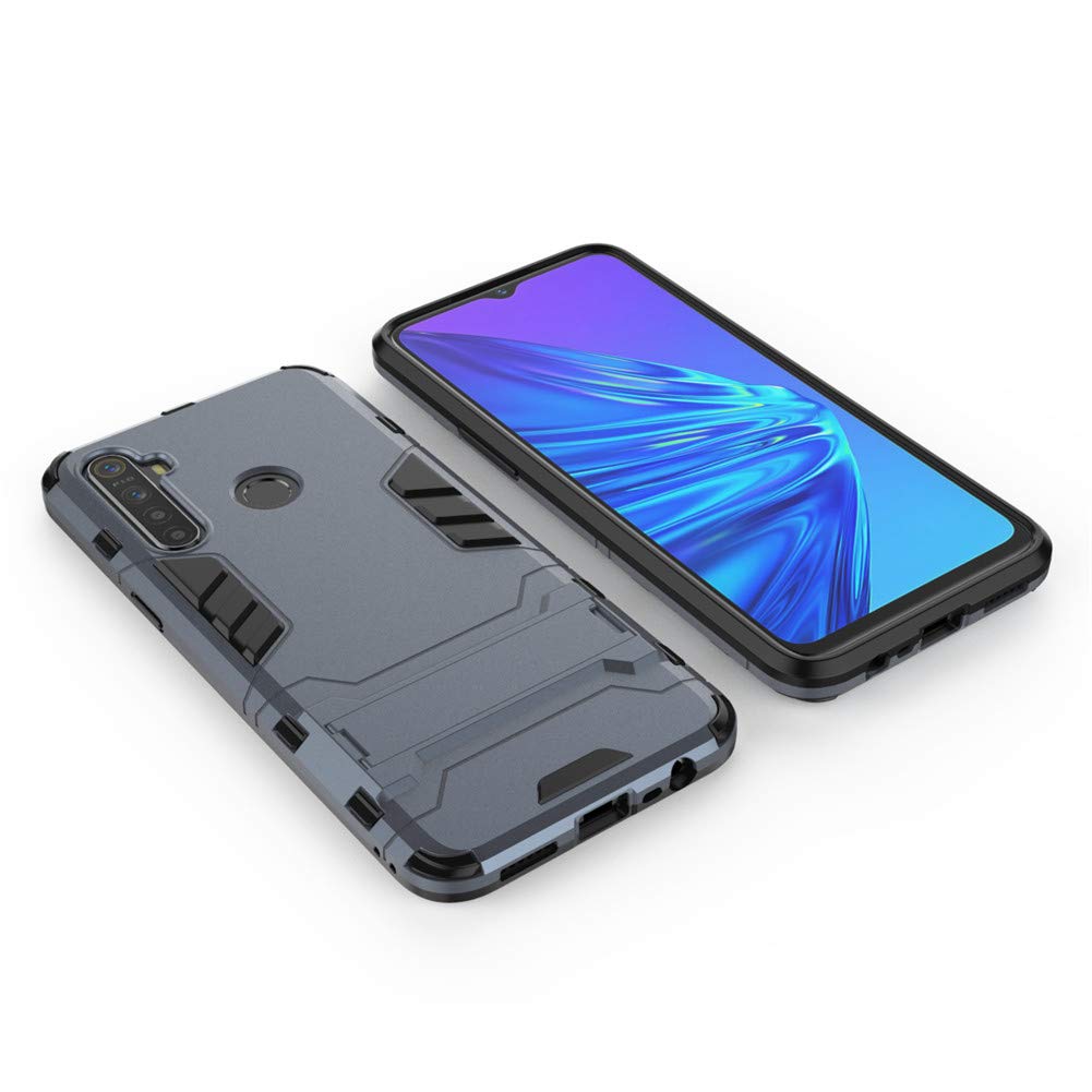 Custodia MaiJin 2 In 1 Per Oppo Realme 5 / 5i, Resistente Agli Urti Con Cavalletto - Colore Golden - 3