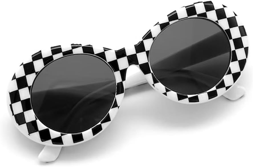 Laurinny Authentic Clout Goggles Bold Oval Retro Mod Fashion Sunglasses Clout Round Lens