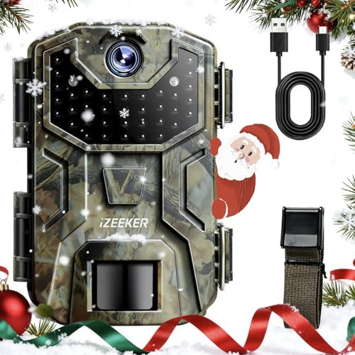 iZEEKER Cámara de Caza, 2K 36MP HD Cámara Caza Nocturna con 940nm IR LED Sin Brillo Invisible, de Impermeable IP66 para Observación de Vida Silvestre y Monitoreo de Seguridad en Interiores