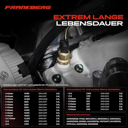 Frankberg Differenzdrucksensor Abgasdruck Kompatibel mit C-Klasse W203 2.1L-3.0L 2003-2007 E-Klasse T-Model S212 3.0L 2009-2013 Sprinter 3-T Bus B906 2.1L 2006-2009 Replace# FPS30