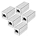 Aexit RJ45 Coupler Distribution electrical Ethernet Connectors Cat 6A 8P8C Network keyston-e Jacks In-Line perfect for Extending the R-J45 Cables Female to Female (5 Pack Silver)