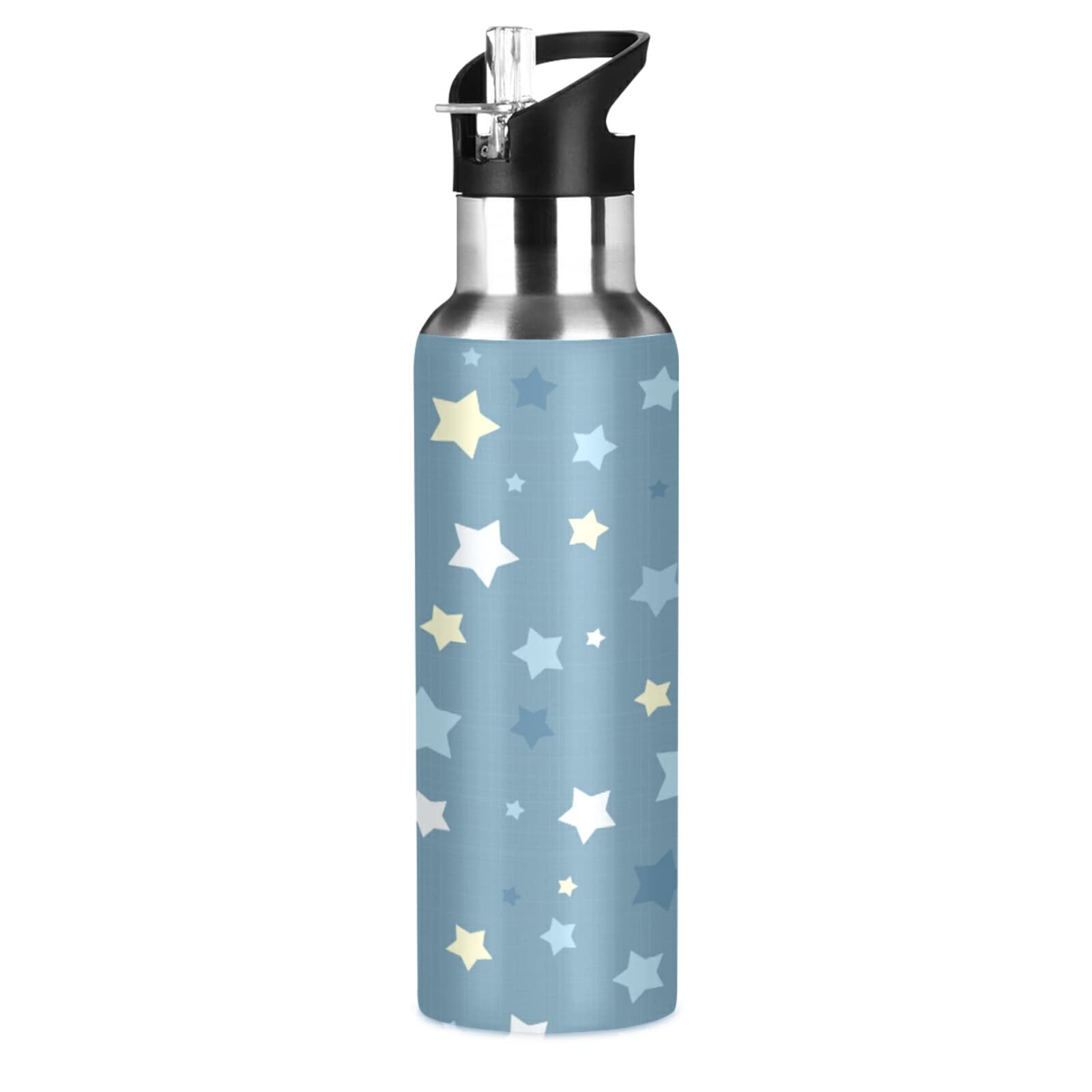 Borraccia Termica Vnurnrn 600 Ml - Acciaio Inossidabile, Design Farfalla Blu, Con Paglia, Regalo Personalizzabile - Foto 9